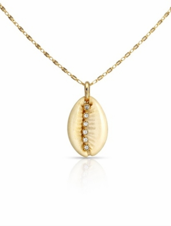 Anthropologie Jewelry - Anthropologie Crystal Cowrie Shell Necklace